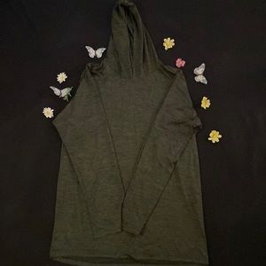 Dark Olive a green soft fabric hoodie, size large